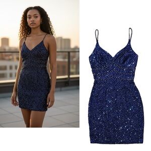 NITELINE NWT Vintage Sleeveless Sequin Mini Dress 2